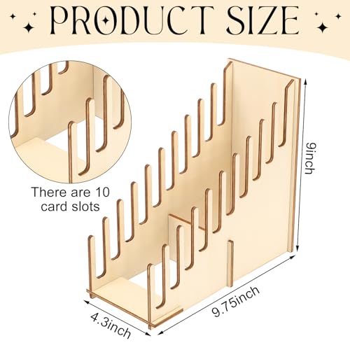 2 Pcs Greeting Card Display Stand 10 Slot Wooden Sticker Display Stand Tabletop Postcard Greeting Card Holder Postcard Rack for