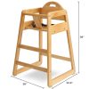 Wooden High Chair for Baby & Toddler – Restaurant-Style Stackable HighChair with Commercial Grade Solid Wood for Dining Table &