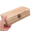 Wood Storage Box with Lid Rustic Solid Wood Container Box Decorative Table Large Rectangular Smooth Store Space to Organize