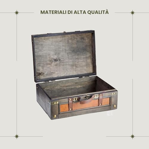 - Pirate Treasure Chest Storage Box - Marco 15x10.6x5,5" - Durable Wooden Treasure Chest with Lock - Unique Handmade Decorative