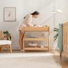 Baby Changing Table - Sturdy Wood Construction, Timeless Look Baby Change Table with Two Open Shelves for Infant Daycare