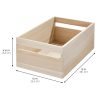 iDesign Paulownia Wood Collection Storage Bin with Handles, 15" x 10" x 6", Natural