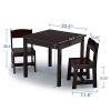 MySize Kids Wood Table and Chair Set (2 Chairs Included) - Ideal for Arts & Crafts, Snack Time, Homework & More - Greenguard