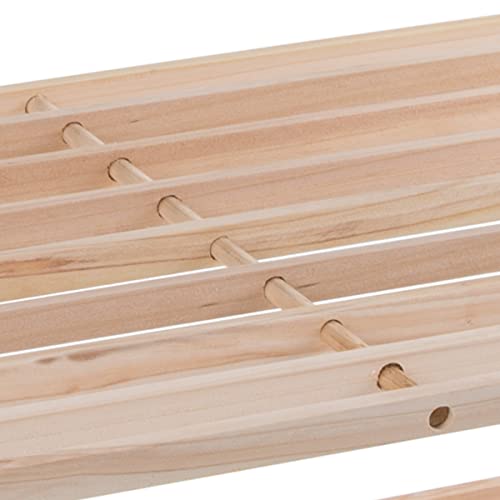 Shoe Storage Rack - 4-Tier Wood Shoe Organizer for Closet, Bathroom, Entryway - Footwear Shelf Holds 12 Pairs Sneakers or Boots