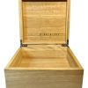 Wooden Eco Box with Hinged Lid - Solid Oak Wood Storage Box with Lid - Wooden Keepsake Box - Decorative wooden boxes with lids