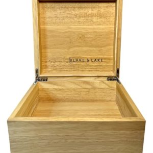 Wooden Eco Box with Hinged Lid - Solid Oak Wood Storage Box with Lid - Wooden Keepsake Box - Decorative wooden boxes with lids