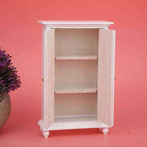 Miniature White Wooden Wardrobe Mini Dollhouse Accessories Miniature Furniture Doll Furniture Closet Tiny Furniture Clothes