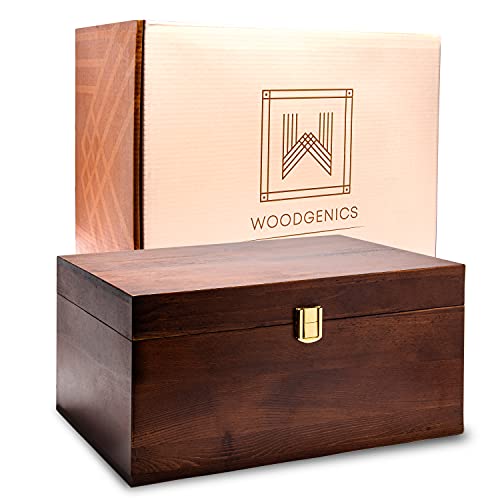 Wooden Gift Boxes - Large Memory Box For Keepsakes, Decorative Boxes With Lids, Wooden Box With Hinged Lid, Wood Boxes, Storage