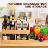 2 Set Bamboo Storage Bins, Pantry Organizers and Storage, Kitchen Countertop Organization and Storage Basket for Produce,