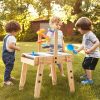 Sand and Water Table for Toddlers Ages 3+, Kids Wooden Sensory Activity Table with 2 Collapsible Storage Bins, Acrylic Painting