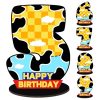 Cartoon Blue Cloud Cow Themed 5th Birthday Centerpiece Number Sign 5th Birthday Party Supplies Cartoon Story Themed Pattern