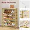 6 Tier Shoe Rack Organizer for 20-24 Pairs of Shoes, Metal Mesh Shoe Shelf for Closet, Industrial Shoe Rack for Entryway Shoe