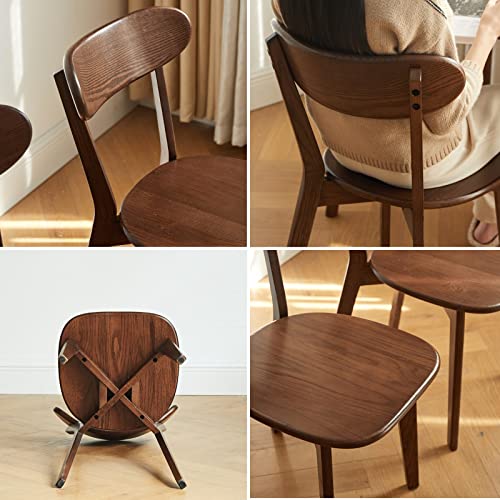 Oak Wood Dining Chairs,Mid Century Modern Dining Chairs with Comfortable Curved Backrest,Wood Chairs for Kitchen,Dining Room (1,