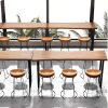 Wooden Bar Table, Narrow Rectangular Pub Counter Table with High Top for Bistro Window Areas Dinning Table Coffee Shop Small