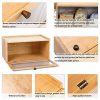 Bamboo Bread Box for Kitchen Counter-Large Capacity Bread Storage Container Farmhouse Bread Box with Window Bread Holder