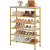 6 Tier Shoe Rack Organizer for 20-24 Pairs of Shoes, Metal Mesh Shoe Shelf for Closet, Industrial Shoe Rack for Entryway Shoe