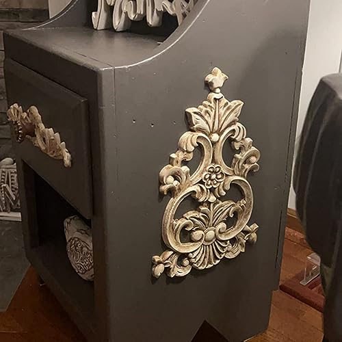 1PC Wood Applique Wooden Carved Appliques Onlays Carving Applique Wood Carving Decal for Bed Door Cabinet Mirror Fireplace
