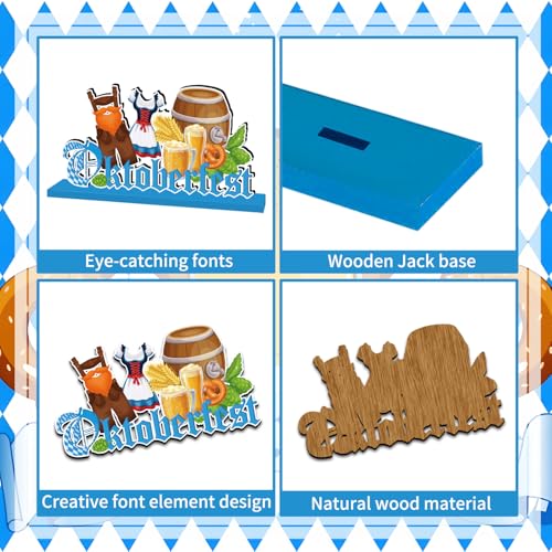 4Pcs Oktoberfest Decorations Table Wooden Centerpiece Ein Prosit October Festival Decorations Bavarian German Beer Festival