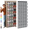 40 Over the Door Shoe Organizer Large Mesh Pocket Hanging Shoe Rack for Closet Gray Nonslip Behind Door Storage Holder Back to