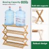 4 Tier Bamboo Shoe Rack,Portable Folding Shoe Storage Rack,Without Installation Small Shoe Rack Perfect for Corridors, Bedrooms