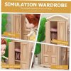 Dollhouse Miniatures Wooden Miniature Wardrobe Carving Boys and Girls Room Decor