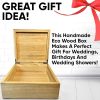 Wooden Eco Box with Hinged Lid - Solid Oak Wood Storage Box with Lid - Wooden Keepsake Box - Decorative wooden boxes with lids