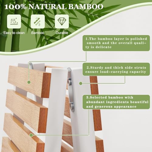 Bamboo Shoe Rack Organizer for Closet and Entryway-Space-Saving Narrow Shoe Stand-Versatile Shoe Holder for Door or Closet