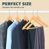 Wooden Clothes Hangers – with 360 Degree Swivel Hook and Non-Slip Shoulder Notch, Holds Up to 10 lbs, Pants Bar Design,