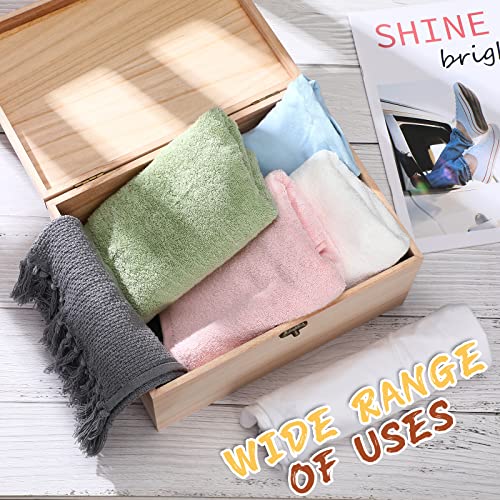 2 Pcs Large Unfinished Wooden Box with Hinged Lid and Front Clasp, Rectangle Unpainted Crafts DIY Wood Boxes Treasure Chest