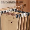 Wooden Pants Hangers with Clips 14Inch 20 Pack Adjustable Wood Skirt Hangers for Women&Men Space Saving Closet Non Slip Clothes