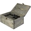 24 Slot Wooden Essential Oil Bottle Storage Box, Vintage Gray Wood Roller Organizer Holder Display Case, Holds Up to 30 mL