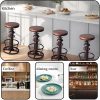 Vintage Swivel Bar Stool Industrial Coffee Kitchen Dining Chair Fire Hydrant Design Height Adjustable 24.8-30.7inch Solid Wooden