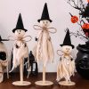 Ghost Decorations Indoor 3pcs Primitive Halloween Ghost on Wooden Stand Halloween Table Centerpieces Signs for Home Shelf