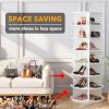 7 Tier Rotating Shoe Rack Tower, Spinning Shoe Display Lazy Susan, Revolving 360 Shoe Rack Storage Round Carousel, Vertical
