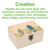 (1-Pack Unfinished Unpainted Wooden Box with Hinged Lid for Crafts DIY Storage Jewelry Plain Pine Box - Small 6.7"x5.1"x3.1"