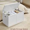 Storage Chest, Storage Trunk with 2 Safety Hinges, Storage Bench, Shoe Bench, Farmhouse Style, 15.7 x 31.5 x 18.3 Inches, for