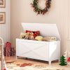 39.4" Toy Chest, Sturdy Entryway Storage Chest with Safety Hinges, Retro Toy Box, Wooden Look Accent Furniture for Living Room,