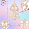 1PC Wood Applique Wooden Carved Appliques Onlays Carving Applique Wood Carving Decal for Bed Door Cabinet Mirror Fireplace