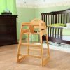 Wooden High Chair for Baby & Toddler – Restaurant-Style Stackable HighChair with Commercial Grade Solid Wood for Dining Table &