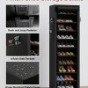 Vertical Narrow Shoe Rack Organizer Tall Shoe Rack for Closet Entryway 10 Tier Non-Woven Cover Shoe Shelf Holds 20-22 Pairs Free