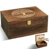 Large Tree of Life Wooden Keepsake Box - Elegant Vintage Jewelry Storage Box Durable Wooden Box for Storing Photos, Gifts,