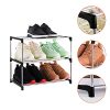 3-Tier Stackable Small Shoe Rack, Lightweight Shoe Shelf Storage Organizer for Entryway, Hallway and Closet(Black)