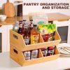 2 Set Bamboo Storage Bins, Pantry Organizers and Storage, Kitchen Countertop Organization and Storage Basket for Produce,
