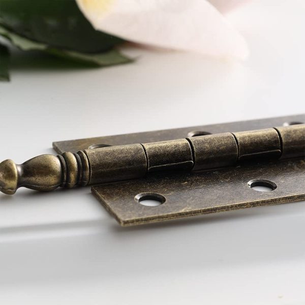 4 PCS Folding Butt Hinges Antique Bronze Hinge Vintage Hardware with Screws for Doors Windows Cabinet Cupboard Wardrobe Wooden