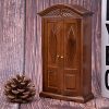Dollhouse Wooden Wardrobe, 1:12 Scale Mini Vintage Wooden Double Door Closet Wardrobe Dolls House Accessory Dollhouse