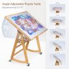 1500 Piece Tilting Puzzle Table with 5 Colored Drawers & Cover, Adjustable Jigsaw Puzzle Board with Storage, Portable Wooden