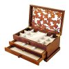 Wooden Jewelry Box, 3 Layer Jewelry Box for Women, Jewelry Holder Organizer, Wood Jewelry Storage Case for Necklaces, Earring,
