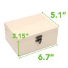 (1-Pack Unfinished Unpainted Wooden Box with Hinged Lid for Crafts DIY Storage Jewelry Plain Pine Box - Small 6.7"x5.1"x3.1"