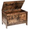 Toy Box, Retro Wooden Look Storage Chest with Safety Hinge, Entryway Storage Bench Supports 220 lb, 29.9 x 15.7 x 18.9 Inches