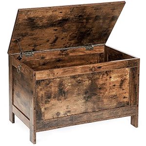 Toy Box, Retro Wooden Look Storage Chest with Safety Hinge, Entryway Storage Bench Supports 220 lb, 29.9 x 15.7 x 18.9 Inches